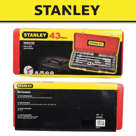 Stanley 89-509 Socket Set 1/2"Dr Metric/Imperial (43 pcs)