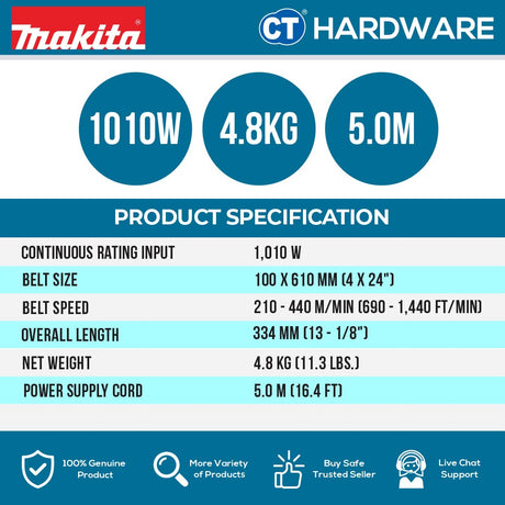 MAKITA 9404 100MM X 610MM (4"x24") BELT SANDER