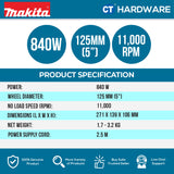 MAKITA 9558HNG 125MM (5") ANGLE GRINDER