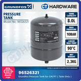 Grundfos 96526321 Pressure Tank For CM/PT 8L 1" Grey