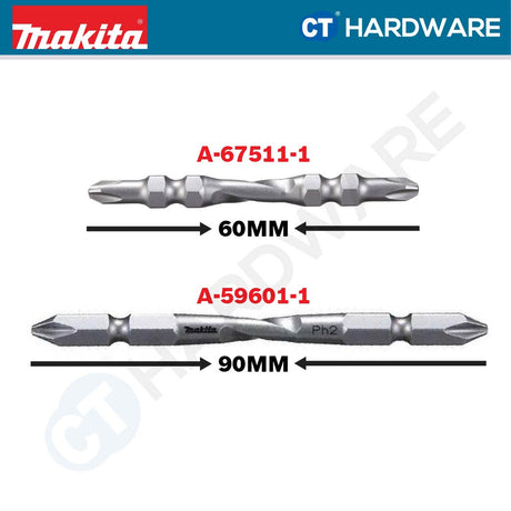 Makita A-67511 Double Ended Twist Torsion Screw Bit With Magnet PH2 90mm (1pc)