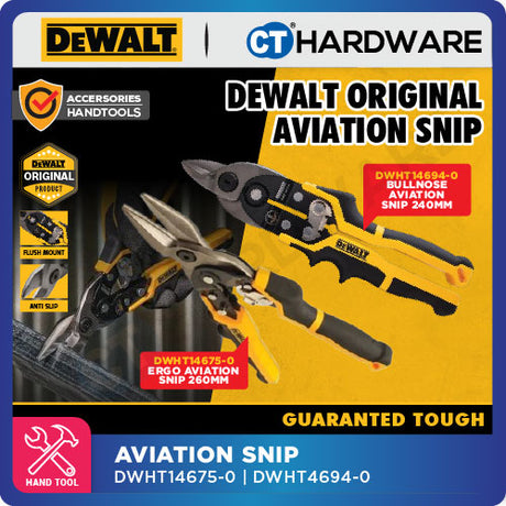 DeWalt Aviation Snip Straight Cut Ergo or Bullnose (1 pc)