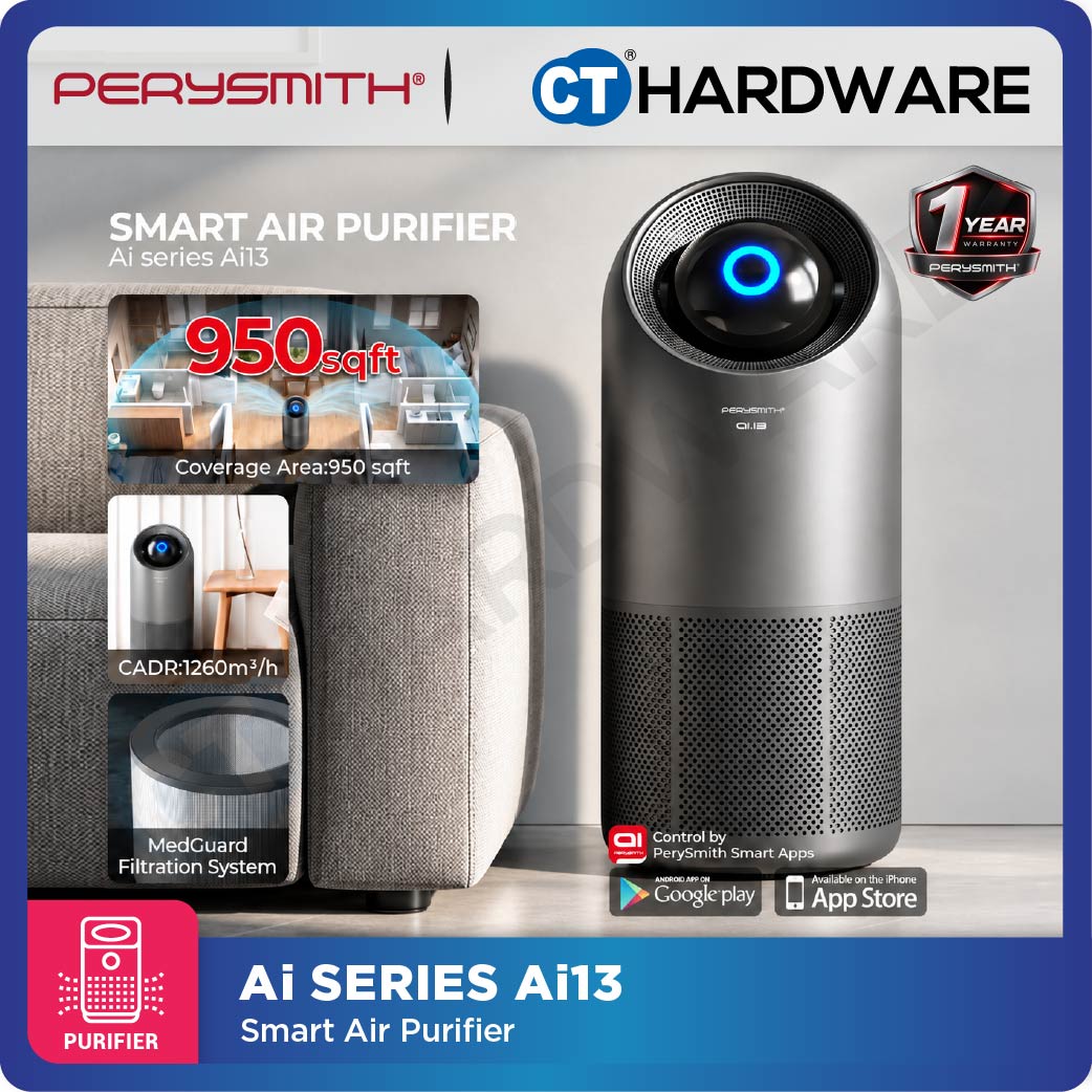 PerySmith Ai13 Smart WiFi Air Purifier 88m² 1260m³/h