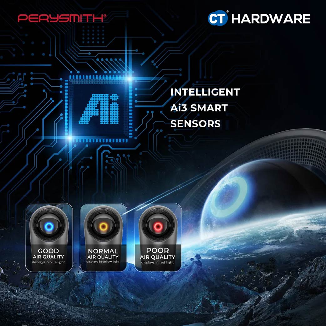 PerySmith Ai13 Smart WiFi Air Purifier 88m² 1260m³/h