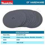 Makita B-66771-25 Fiber Sanding Disc 180mm C50 (25pcs Pack) For Concrete