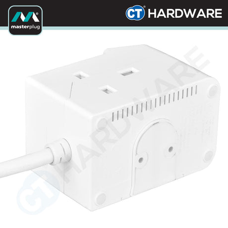 Masterplug B3U2 3-Socket 13A Extension Lead | 2 USB 2.1A (2m)