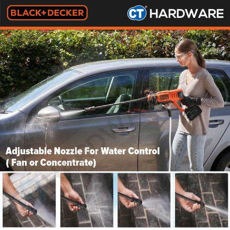 BLACK+DECKER BCPC20D1 Cordless Pressure Washer 20V c/w 1x 2.0AH Battery & Charger