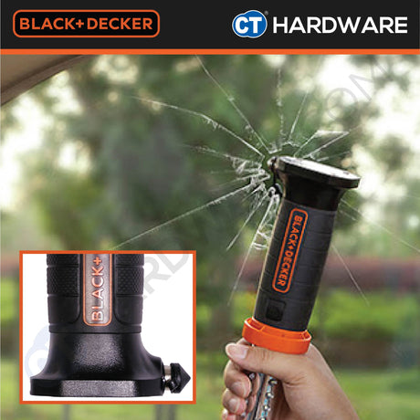 BLACK+DECKER BDLCL28-B1 LED Flashlight / Emergency Torch with Crack Hammer
