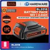 Black & Decker BL2018 Lithium-Ion Battery 18V (20V Max) 2.0Ah For Power & Garden Tools [N715588]