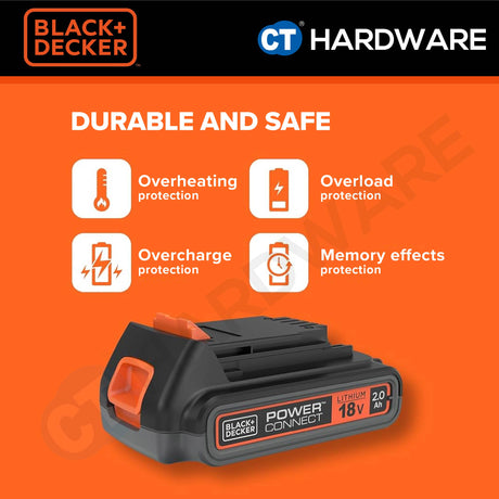 Black & Decker BL2018 Lithium-Ion Battery 18V (20V Max) 2.0Ah For Power & Garden Tools [N715588]