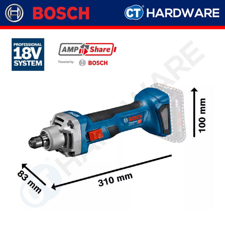 Bosch GGS 18 V-20 SOLO Professional Cordless Brushless Straight Grinder 18V 06019B5401 [Set Pack with 3.0 Ah Battery]