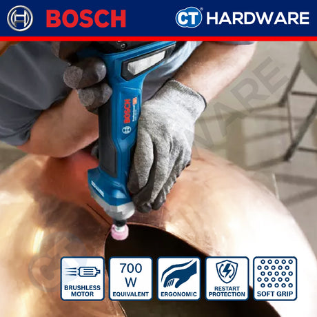Bosch GGS 18 V-20 SOLO Professional Cordless Brushless Straight Grinder 18V 06019B5401 [Set Pack with 3.0 Ah Battery]
