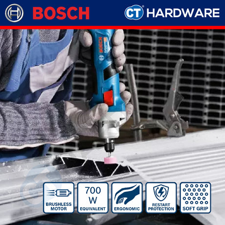 Bosch GGS 18 V-20 SOLO Professional Cordless Brushless Straight Grinder 18V 06019B5401 [Set Pack with 3.0 Ah Battery]