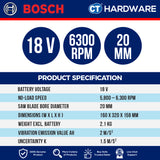 Bosch GKS 18V-44 SOLO Cordless Circular Saw 18V come with 1x Saw Blade 125MM [ GKS18V44SOLO ]