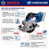 Bosch GKS 18V-44 SOLO Cordless Circular Saw 18V come with 1x Saw Blade 125MM [ GKS18V44SOLO ]