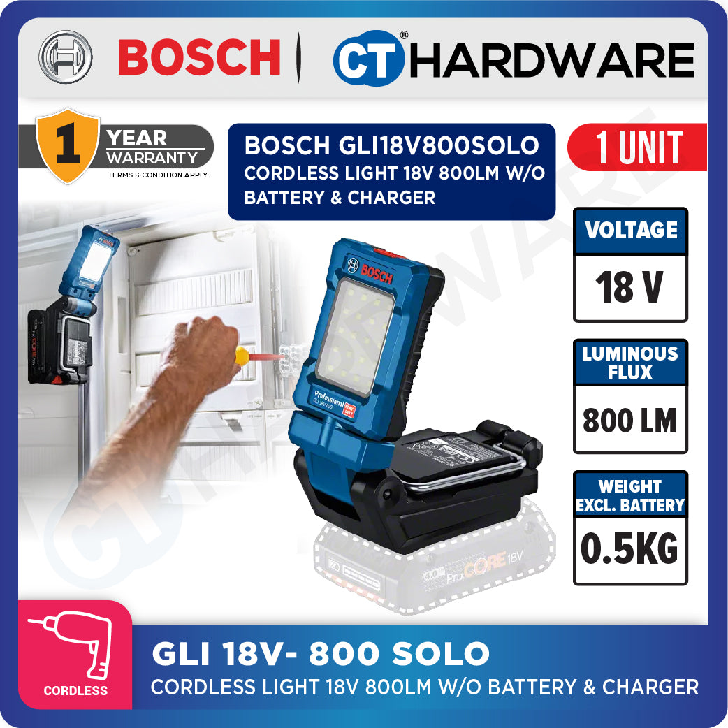 Bosch GLI 18V-800 SOLO Cordless Light 18V | 800LM [ GLI18V800SOLO ]