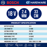 Bosch PRO GRT 18V-33 Cordless Brushless Grass Trimmer 18V 33cm Solo [06008D0000]