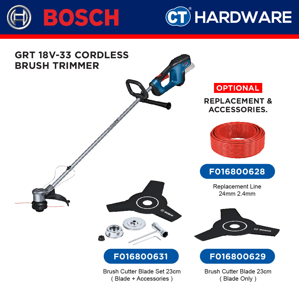 Bosch PRO GRT 18V-33 Cordless Brushless Grass Trimmer 18V 33cm Solo [06008D0000]