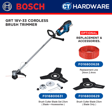 Bosch PRO GRT 18V-33 Cordless Brushless Grass Trimmer 18V 33cm Solo [06008D0000]