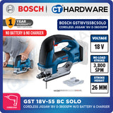 Bosch GST 18V-155 BC SOLO Cordless Jigsaw 18V | 3800 spm [ GST18V155BCSOLO ]