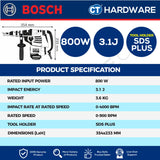 Bosch GBH 3-28 DFR Professional Rotary Hammer with SDS Plus 800W [061124A0L0 | GBH328DFR]