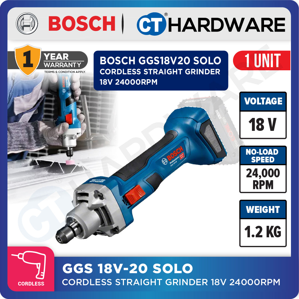 Bosch PRO GGS 18V-20 Cordless Brushless Straight Grinder 18V Solo [06019B5401]