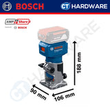 Bosch GLF18V-8 Palm Router | Brushless Motor | 1/4" & 6mm & 8mm Collets | Cordless 18V [06016C60L0]