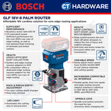Bosch GLF18V-8 Palm Router | Brushless Motor | 1/4" & 6mm & 8mm Collets | Cordless 18V [06016C60L0]
