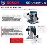 Bosch GLF18V-8 Palm Router | Brushless Motor | 1/4" & 6mm & 8mm Collets | Cordless 18V [06016C60L0]