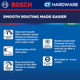 Bosch GLF18V-8 Palm Router | Brushless Motor | 1/4" & 6mm & 8mm Collets | Cordless 18V [06016C60L0]