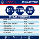 Bosch GSS 18V-13 SOLO Cordless Orbital Sander 18V | 150×100MM | Smooth Finish [ GSS18V13SOLO ]