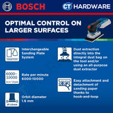 Bosch GSS 18V-13 SOLO Cordless Orbital Sander 18V | 150×100MM | Smooth Finish [ GSS18V13SOLO ]