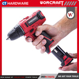 WORCRAFT CD12LiA Cordless Drill 12V | 10MM | 28NM Come with 2x 1.3AH Battery & 1x charger