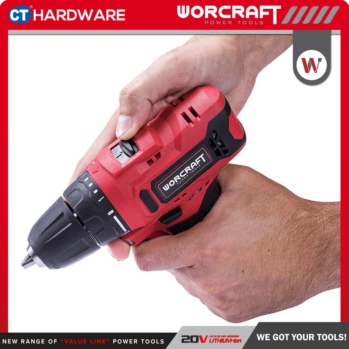 WORCRAFT CD12LiA Cordless Drill 12V | 10MM | 28NM Come with 2x 1.3AH Battery & 1x charger