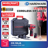 WORCRAFT CD12LiA Cordless Drill 12V | 10MM | 28NM Come with 2x 1.3AH Battery & 1x charger