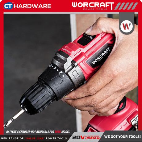 WORCRAFT CD-S20LIE CORDLESS DRILL 20V [ CDS20LIE ] [Set Pack with 2.0AH Battery]