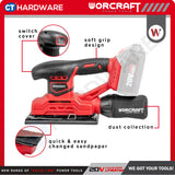 WORCRAFT CFS-S20LI CORDLESS FINISHING SANDER 20V | 13000RPM | PAD SIZE 90x187MM [Set Pack with 2.0AH Battery]