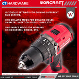Worcraft CHD-S20LIBC-SOLO | CHD-S20LIBCM Cordless Brushless Hammer Drill 20V [ CHDS20LIBCSOLO | CHDS20LIBCM ]