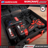 WORCRAFT CHD-S20LiBAS CORDLESS BRUSHLESS IMPACT DRILL 20V | 10MM | 50NM COME WITH 2x 2.0Ah BATTERY, 1PC CHARGER & 74 ACCESSORIES