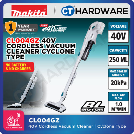 Makita CL004GZ XGT 40Vmax Cordless Brushless Cleaner Cyclone Type (Body Only | 1-Battery | 2-Battery)