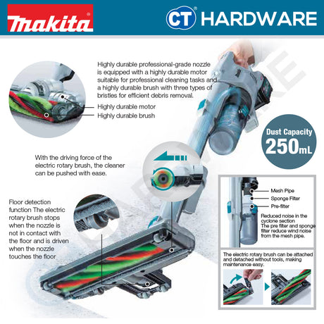 Makita CL004GZ XGT 40Vmax Cordless Brushless Cleaner Cyclone Type (Body Only | 1-Battery | 2-Battery)