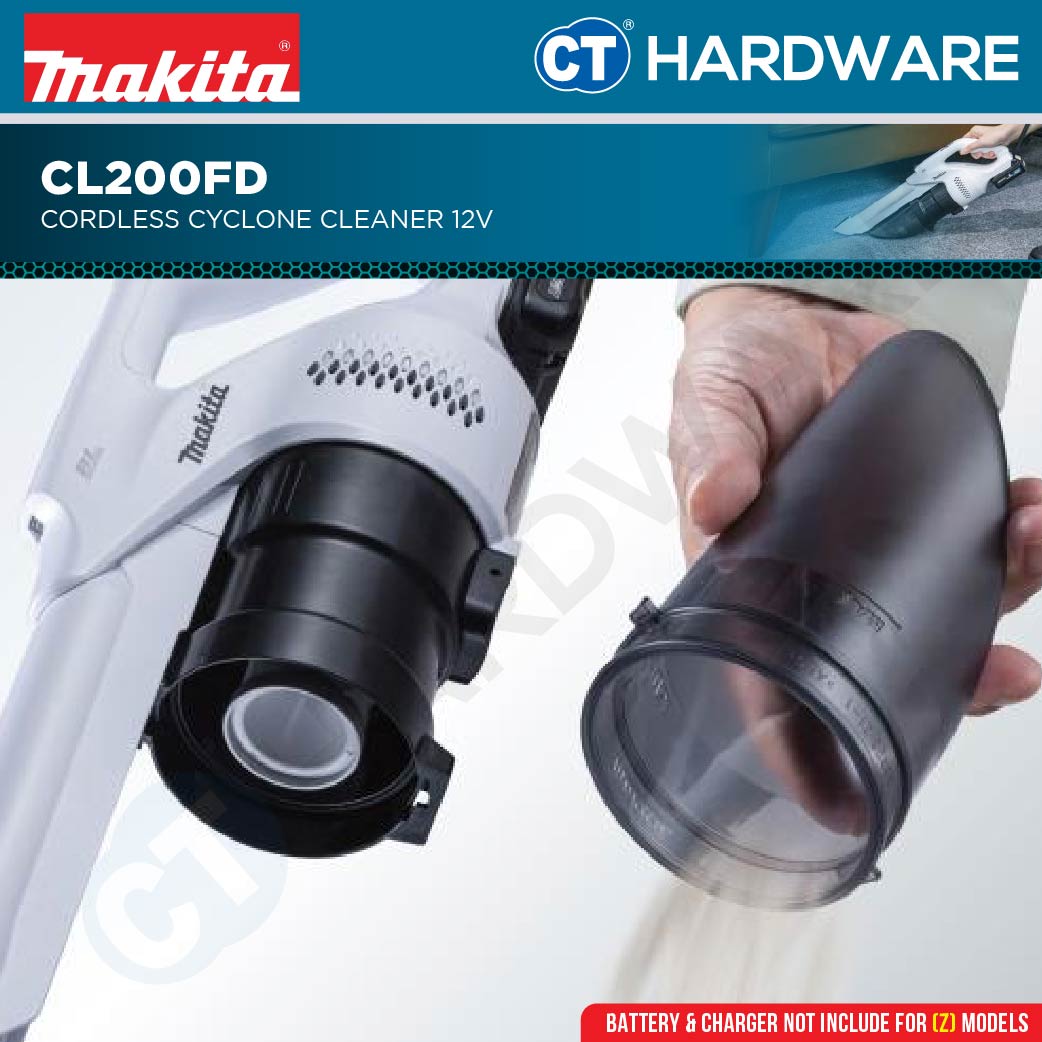 Makita CL200FDZ | CL200FDSA 12V Cordless Cyclone Vacuum Cleaner | Vakum Tanpa Wayar Sedutan Kuat | 无线吸尘器