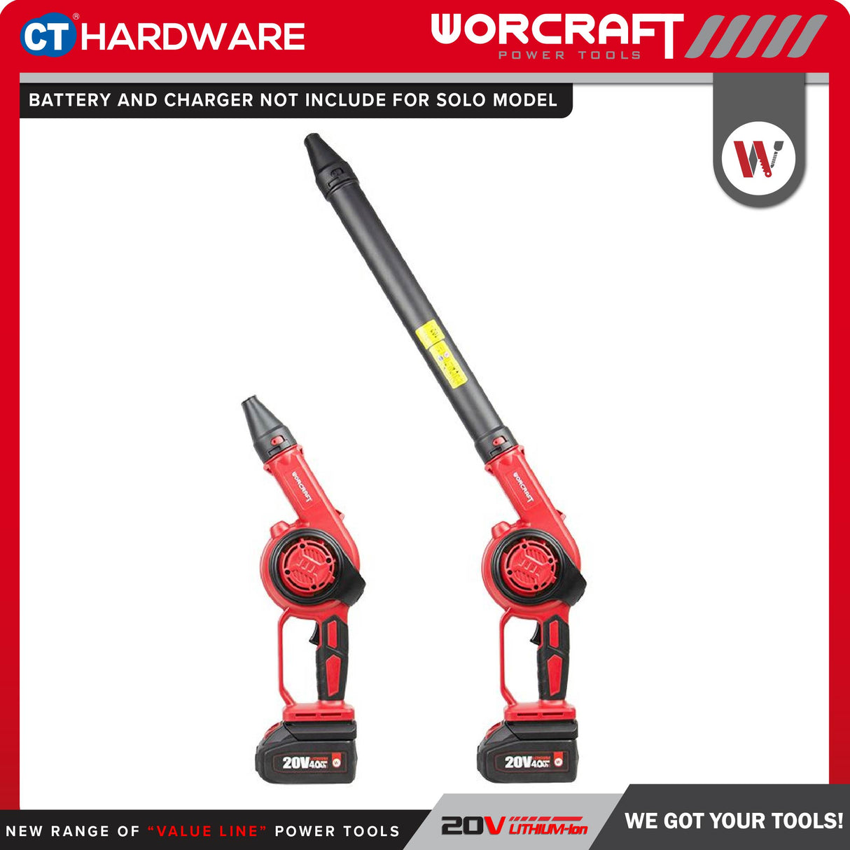 Worcraft CLB-S20LIA Cordless Brushless Blower 20V