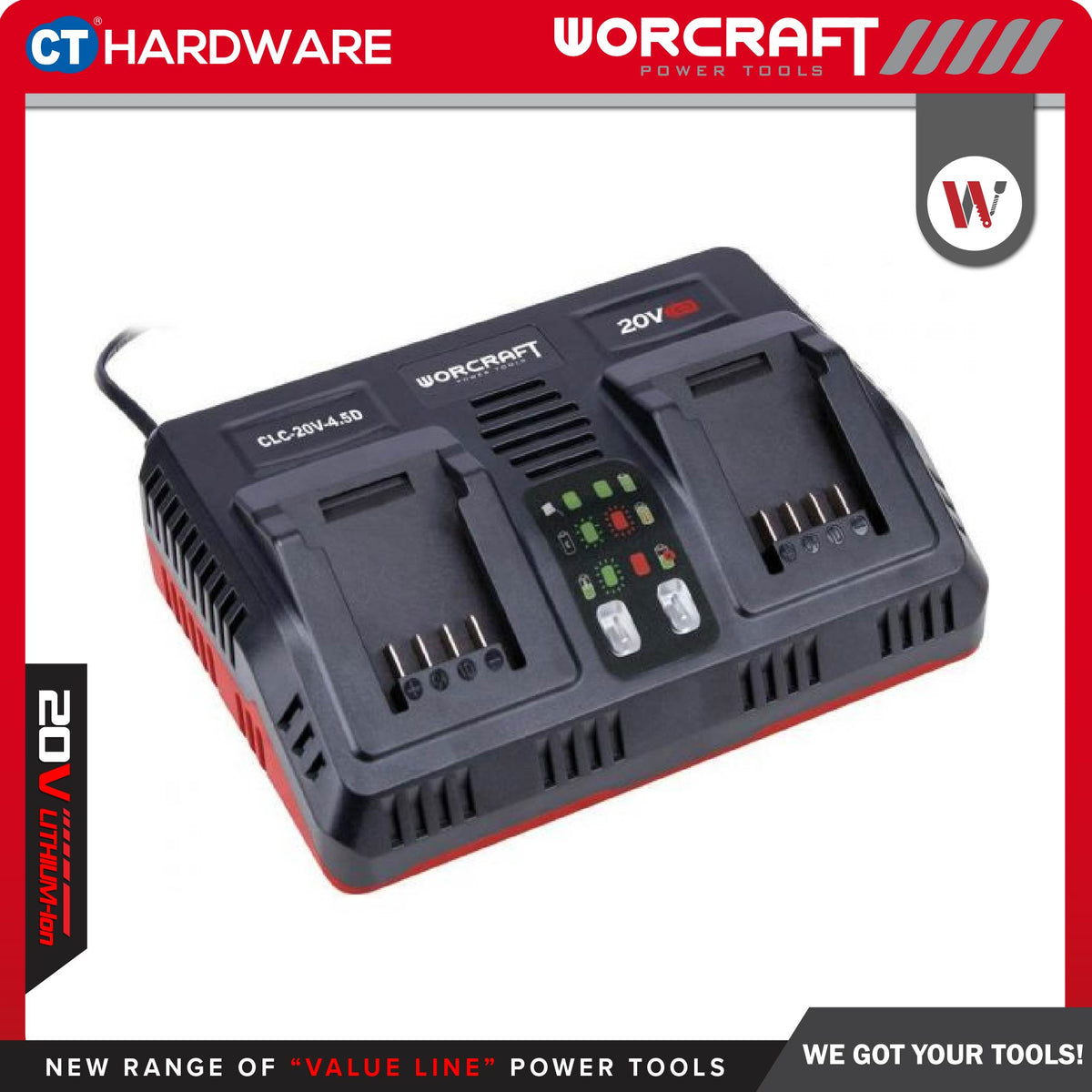 WORCRAFT CLC-20V-45D TWO PORT BATTERY CHARGER 20V (CLC20V45D)
