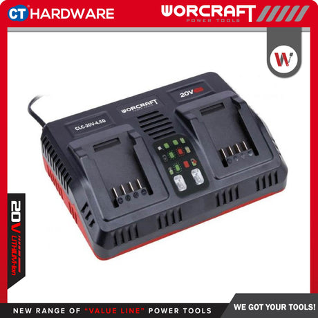 WORCRAFT CLC-20V-45D TWO PORT BATTERY CHARGER 20V (CLC20V45D)