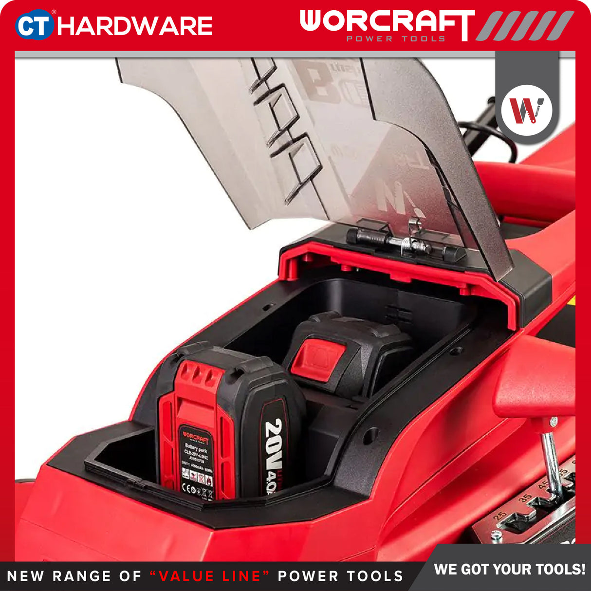 WORCRAFT CLM-S40LiBL-SOLO Cordless Brushless Lawn Mower 20V+20V 17" 3300RPM [CLMS40LIBLSOLO]