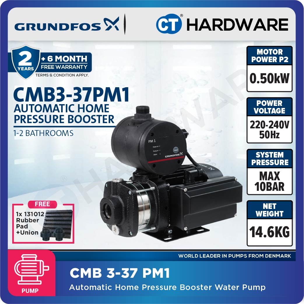 Grundfos CMB3-37PM1 Water Pressure Booster Pump 0.5kW