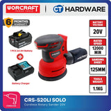 WORCRAFT CRSS20LI Cordless Rotary Sander 20V 125mm | 12,000 OPM | Set with 2.0Ah Battery + Charger