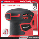 WORCRAFT CRSS20LI Cordless Rotary Sander 20V 125mm | 12,000 OPM | Set with 2.0Ah Battery + Charger