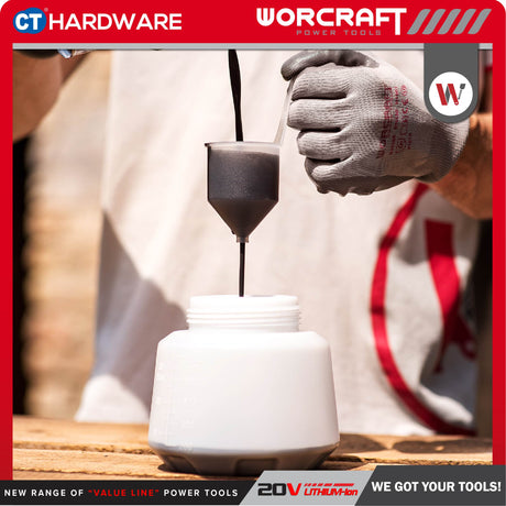 WORCRAFT CSG-S20LiA CORDLESS PAINT SPRAYER GUN 20V | 1.8MM | 350L/MIN | 800ML [ CSGS20LiA ] [ ONE FOR ALL ]